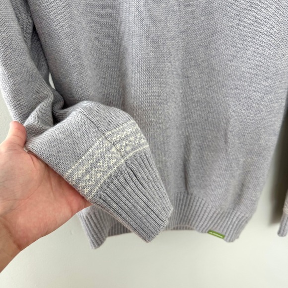 Kathmandu Light Grey Fairisle Crewneck Long‎ Sleeve Knit Wool Sweater Women's 10 - Picture 3 of 12